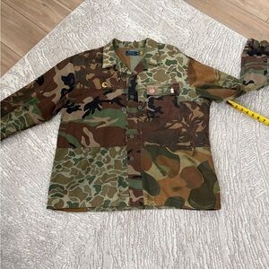 Polo Ralph Lauren Patchwork Camo Military Shirt Jacket – XXL Tall
